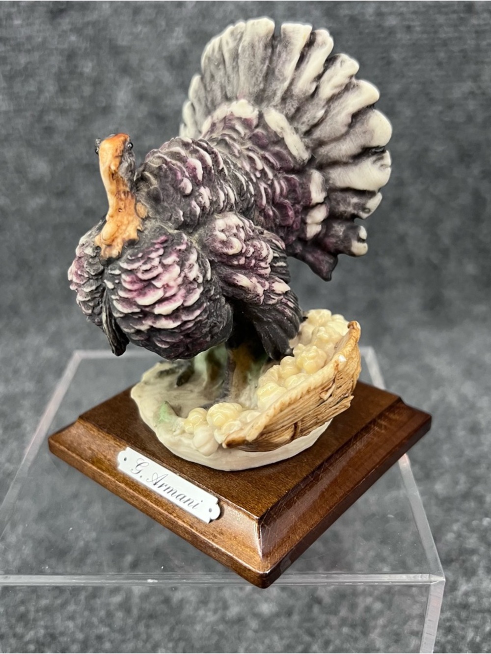 1985 Giuseppe Armani Tom Turkey Bird Figurine 4” Signed Capodimonte Porcelain